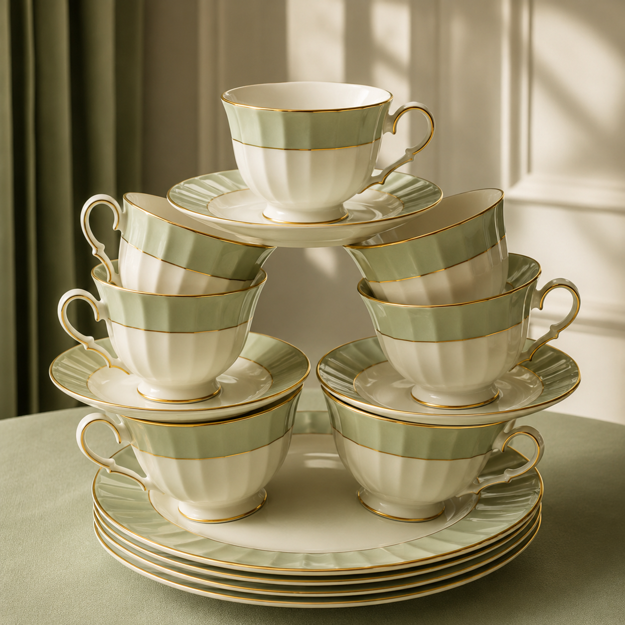 Cups & Saucers — Cups to pour into and saucers to set them on.