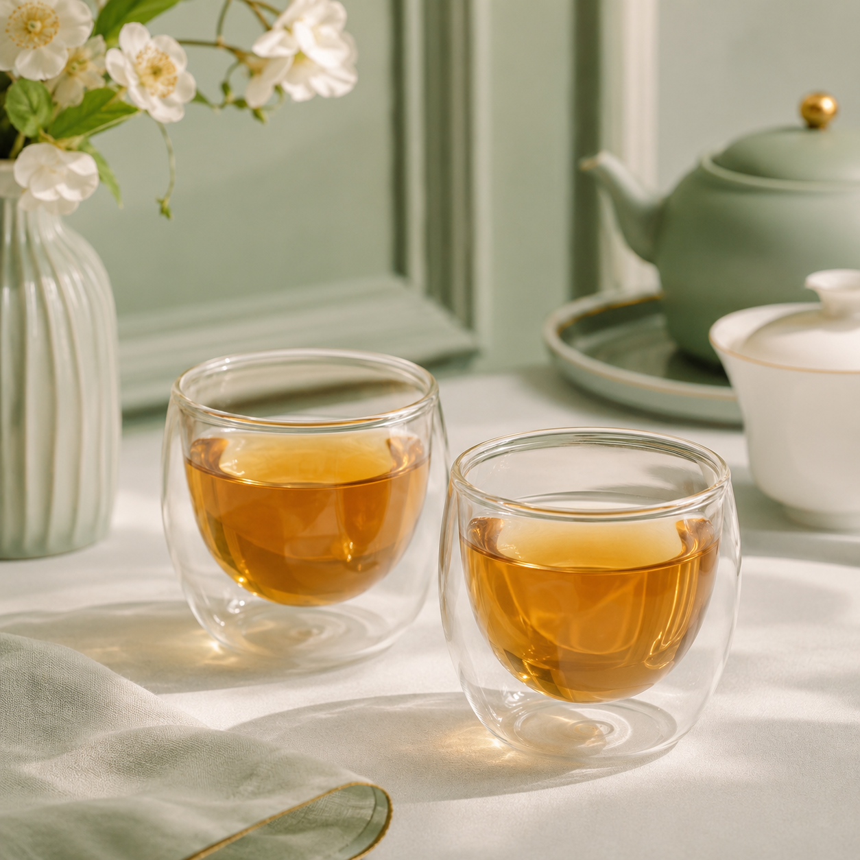 Double-Wall Glass Cup Pair